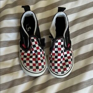 Vans Kids Checkered Red and Black Sneakers